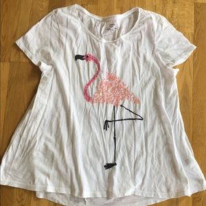 Flamingo beaded authentic tee by Crown & Ivy Large